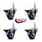 Service Caster 3'' Blue Poly Wheel Swivel 3/4'' Square Stem Caster Set with Brake, 4PK SCC-SQ20S314-PPUB-BLUE-PLB-34-4 - alternate 2
